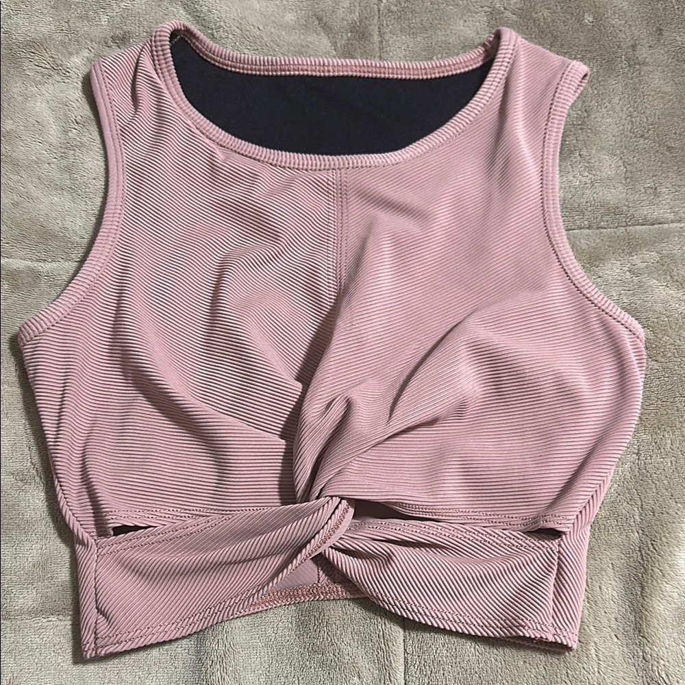 Onzie Pink Fitted Crop Tank Top